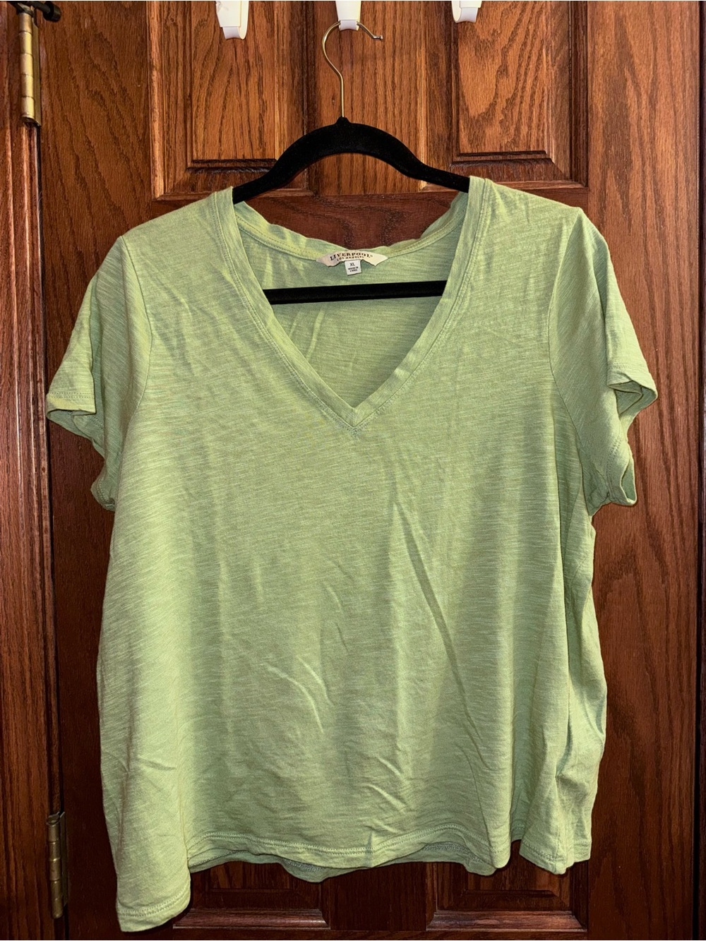 Liverpool Lightweight V-Neck Tee in Light Green